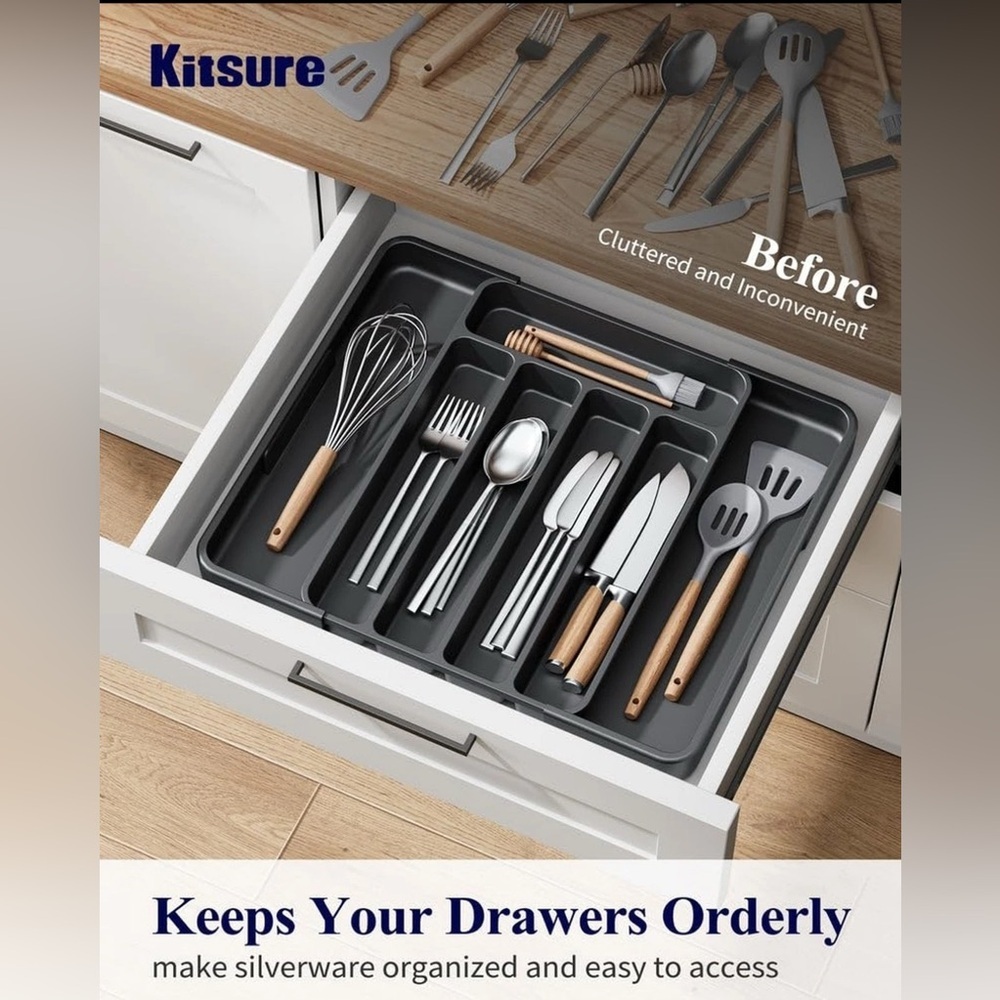 Kitsure Expandable Silverware Drawer Organizer - Picture 6 of 11